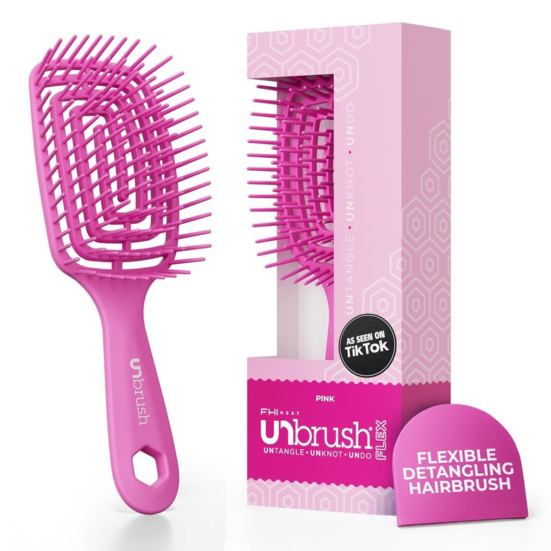 FHI Heat Detangling Brush - Ultra-Flexible Pain-Free Hair Brush with DuoFlex Anti-Static Bristles | Ideal for Tangles & Scalp Massage