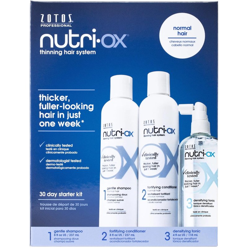 NUTRI-OX Thinning Hair Starter Kit - Thicker, Fuller-Looking Hair | Peppermint | 30-Day Supply