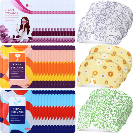 Silicherry 48 Packs Steam Eye Mask Disposable Self Heating Eye Mask for Dry Eyes Spa Warm Sleep for Home Office Travel Eyestrain Relieve