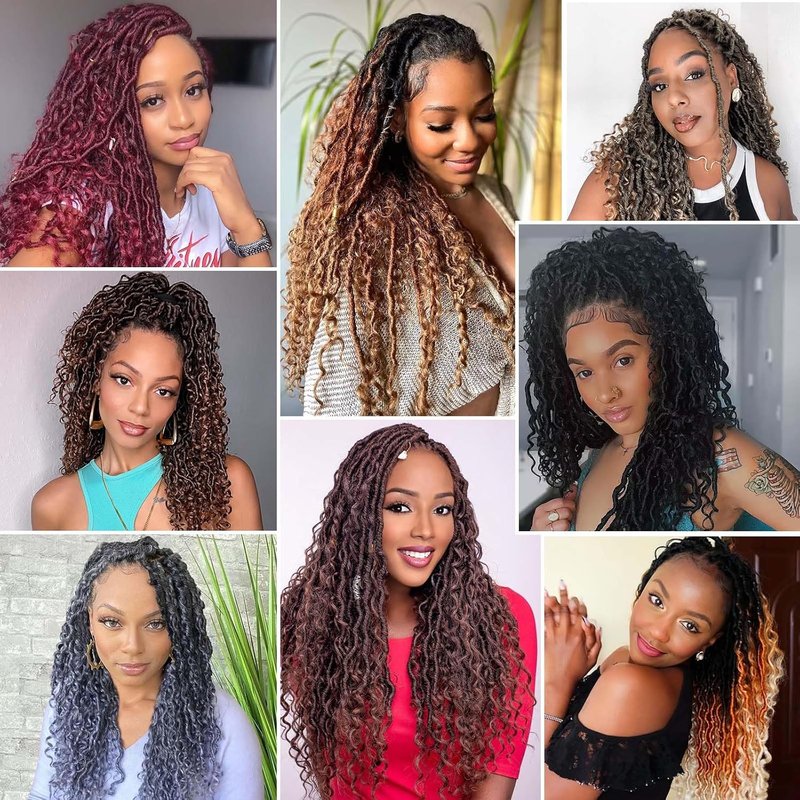 Goddess Locs Crochet Hair - 24 Inch Bohemian Faux Locs | 8 Packs Natural Looking Braiding Hair for Women & Kids