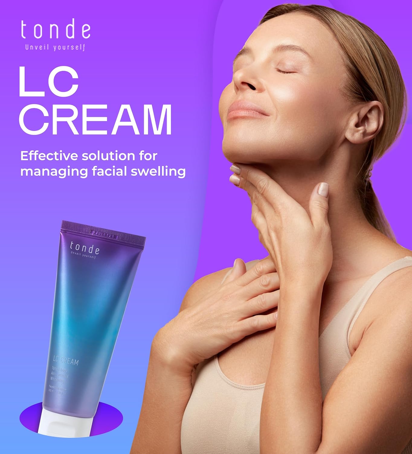 Tonde LC Cream - Skin Tightening Moisturizer with Gua Sha Stone | Korean Face & Body Cream (3.38 Fl. Oz)