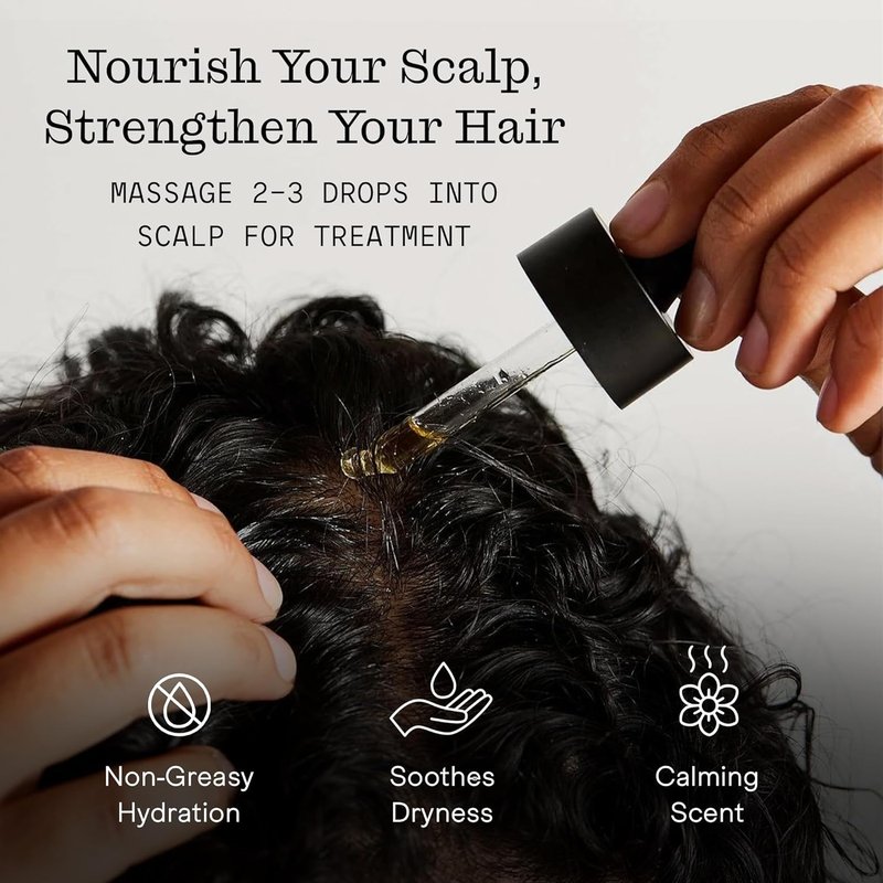 Hair Oil for Frizzy Hair - Lightweight Moisturizing Formula with Plant-Based Keratin | Non-Toxic Ingredients for Shine & Scalp Hydration - 1.7oz Travel Size