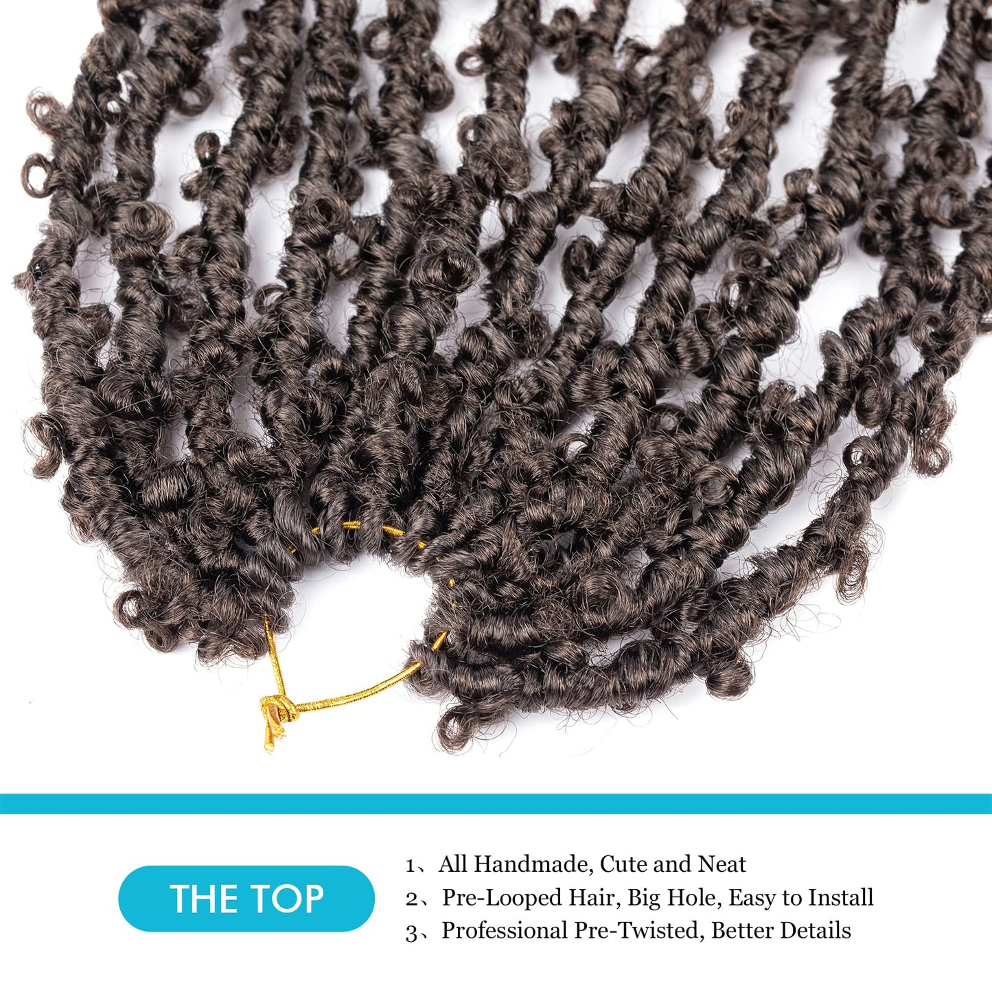 Superlight Butterfly Locs Crochet Hair 18 Inch 6 Packs Color Dark Brown