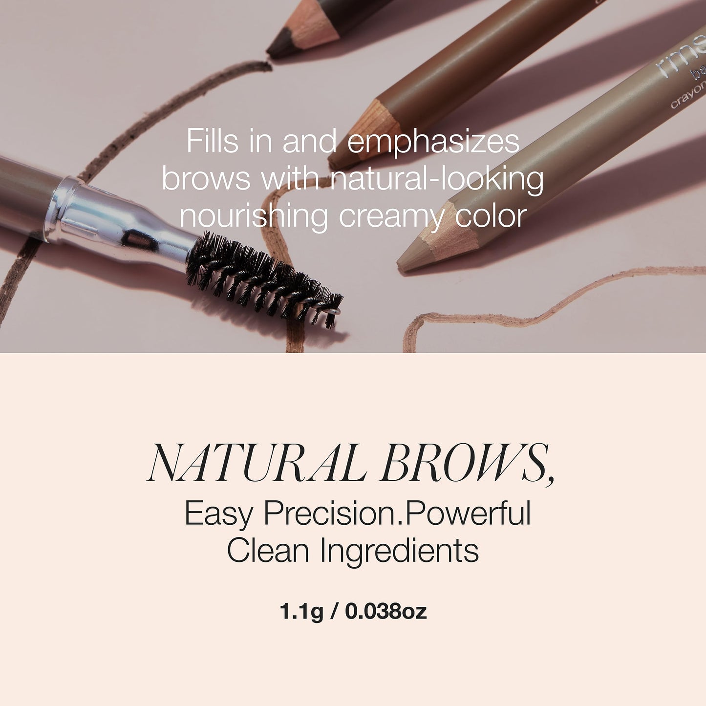 RMS Beauty Back2Brow Pencil - Waterproof Eyebrow Pencil with Fine Tip for Hair Like Strokes - Smudge Proof Long Lasting Precision Brow Makeup, 0.01 oz