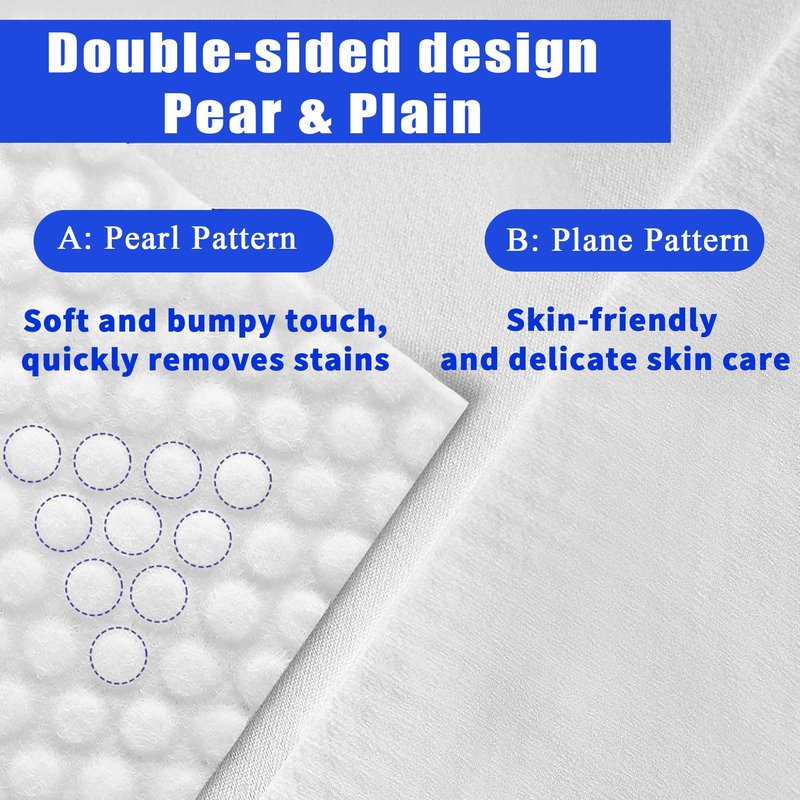 600 Count Disposable Face Towel, Dual-Textured Clean Wipes – Dry/Wet Use, Ultra-Soft Facial Towels, Lint-Free Face Towel Disposable for Women Cleansing, Makeup, Travel