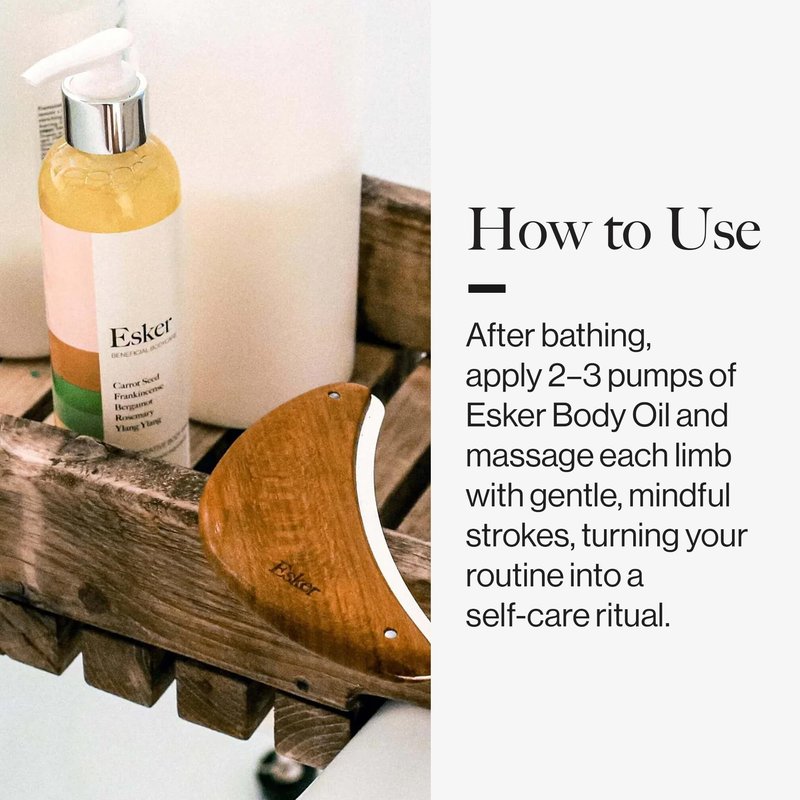 Esker Body Plane | Sterling Silver Lymphatic Drainage Massager | Teak Wood Grip Exfoliating Body Scrubber | Dead Skin Remover and Sculpting Tool