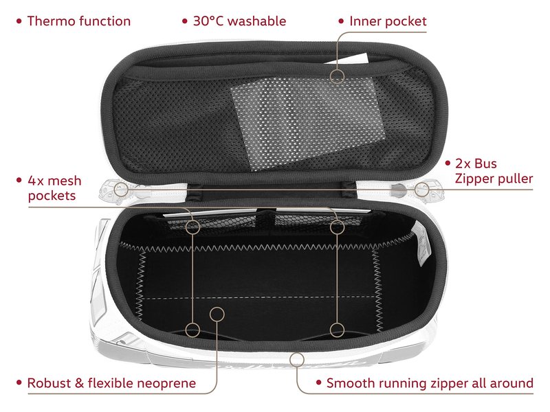 BRISA VW Collection - Volkswagen Neoprene Universal Makeup Cosmetics Toiletry Travel Pharmacy Bag in T1 Bus Design (Police/Green) (Small (9.1 x 4.3 x 3.1 inches))