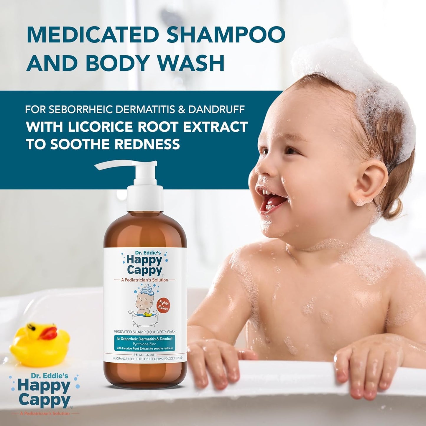 Happy Cappy Daily Medicated Shampoo & Body Wash Bundle | Baby Dandruff Treatment for Cradle Cap & Seborrheic Dermatitis - 2 Pieces