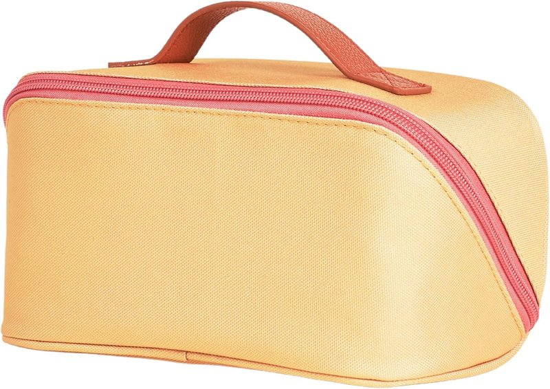 Small Organizer Case - Stylish Marigold Multi-Purpose Travel Case with Sturdy Vegan Leather Handle | Perfect for Toiletries, Makeup, Jewelry & Essentials