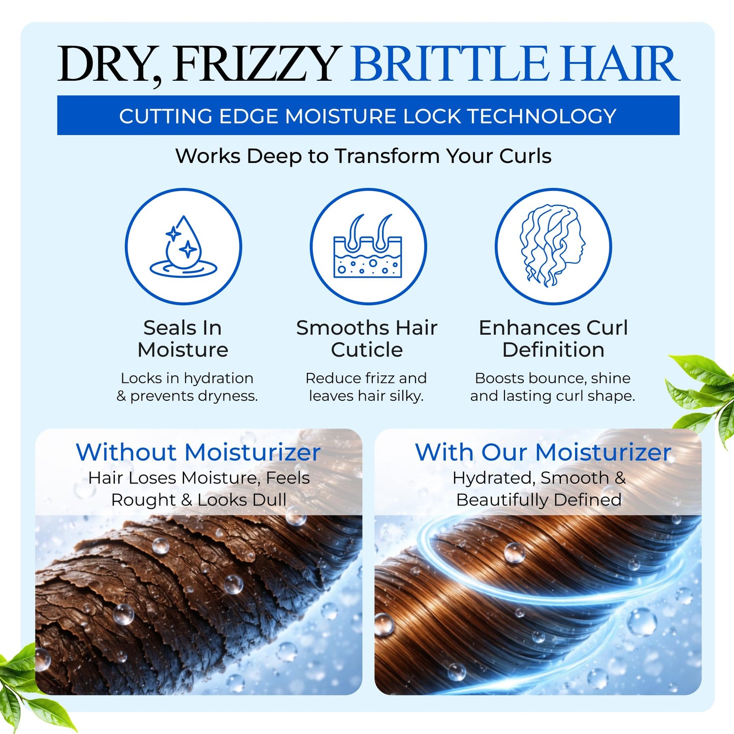 Controlled Chaos Hair Moisturizer for Curly Hair - Paraben & Sulfate Free, Moisturizes & Defines Extra Dry, Wavy, Coily & Coarse Hair - 8 oz