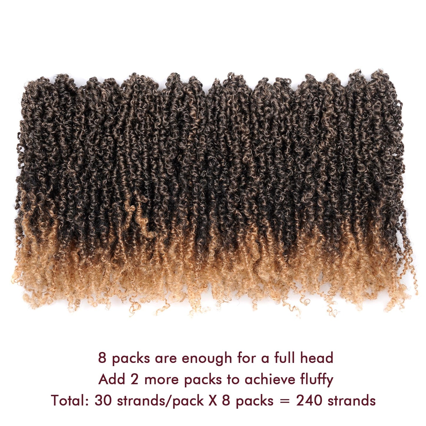 GIX Yanky Twist Crochet Hair - 6 Inch 8 Packs (30 Strands/Pcs) Ombre Blonde Pre-twisted Fluffy Spring Mini Twist Short Bob Passion Twist, Crochet Braids Braiding Hair (6 Inch, T27-8P)