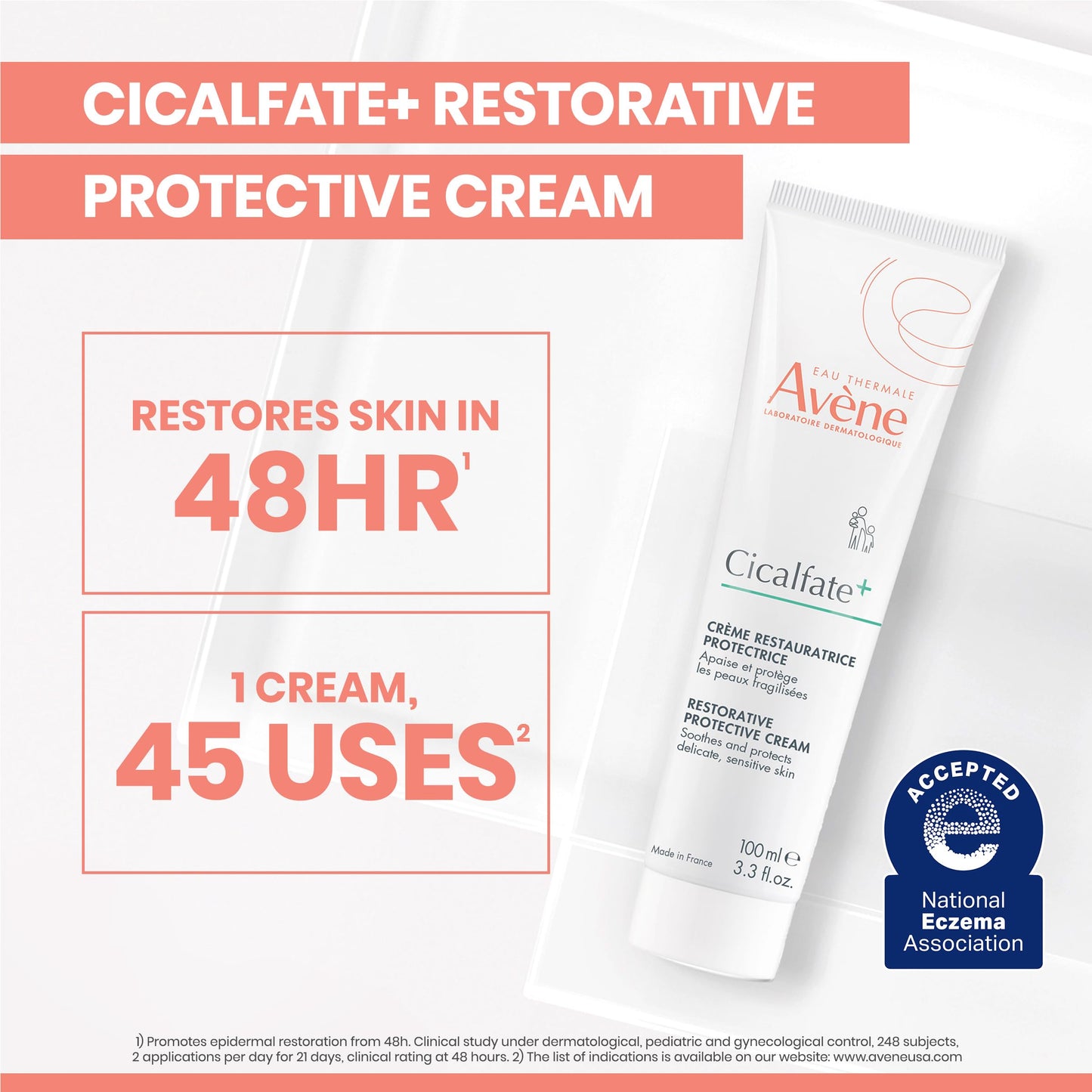Avène Cicalfate+ Restorative Protective Cream, Face Moisturizer, Skin Face Cream, Body Cream for Sensitive Skin, Helps Restore Skin Barrier, Restorative Cream, Safe for Infants, Kids & Adults