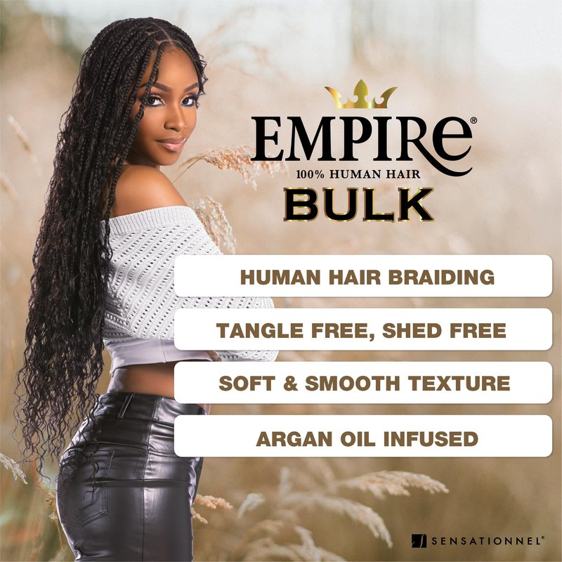 Sensationnel Empire Bulk Braiding – Water Wave Human Hair Braids for Knotless Boho Box or Curly Loosewave Styles 1 pack (14 inch, 350 COPPERRED)