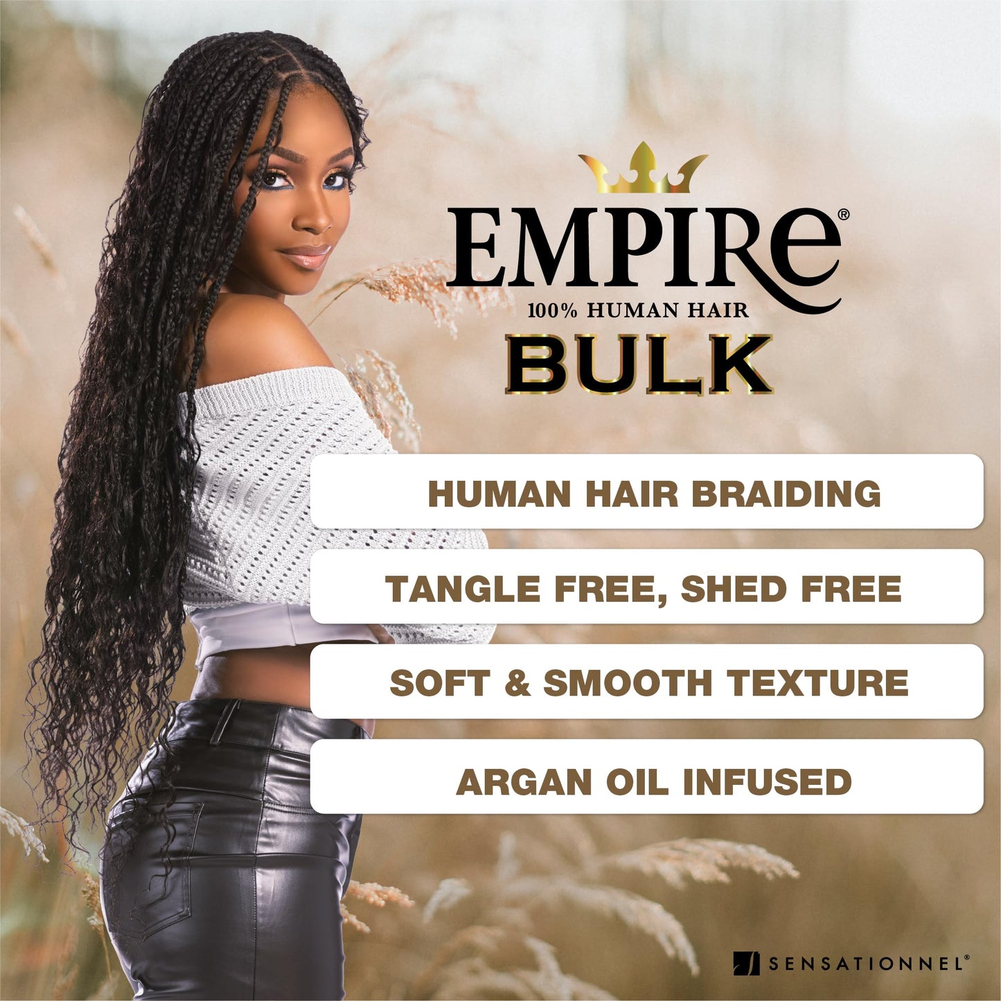 Sensationnel Empire Bulk Braiding – Water Wave Human Hair Braids for Knotless Boho Box or Curly Loosewave Styles 1 pack (14 inch, 350 COPPERRED)