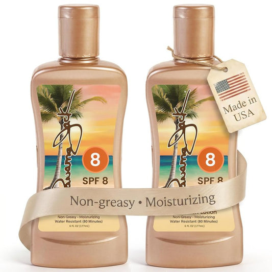 Panama Jack Sunscreen Tanning Lotion - SPF 8, Antioxidant Moisturizing Formula | 6 FL OZ (Pack of 2)