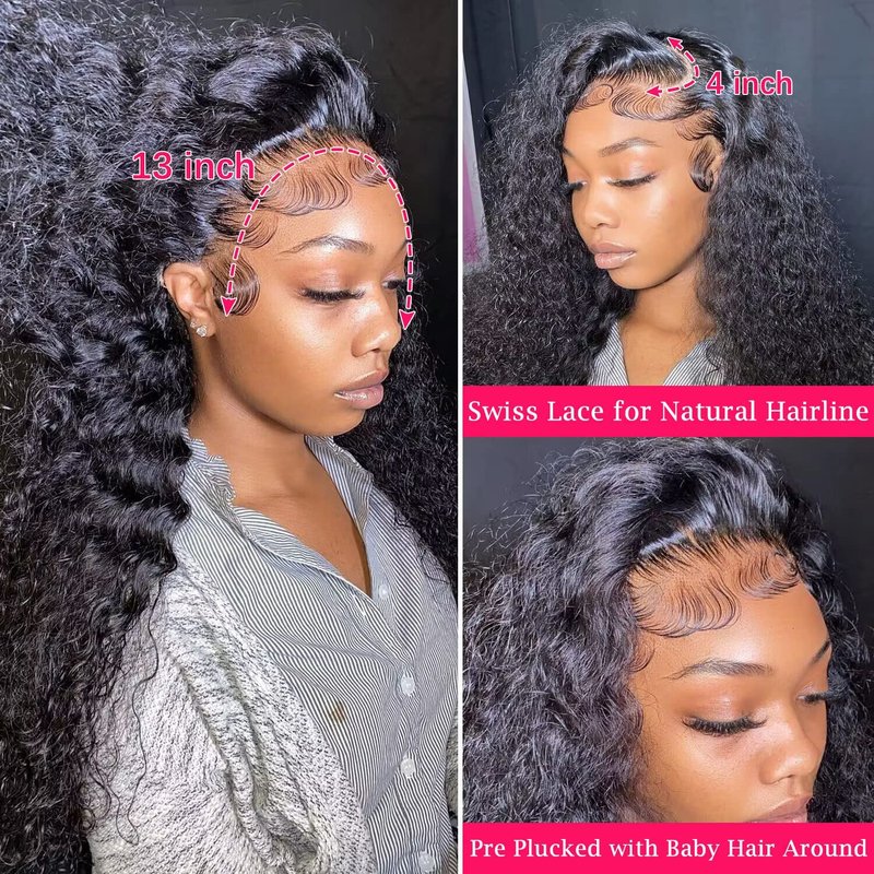 13x4 Lace Frontal Closure Kinky Curly Lace Frontal Closure 14 Inch Unprocessed Brazilian Virgin Hair HD Lace Closure Ear to Ear Transparent Lace Frontal with Baby Hair Natural Color …