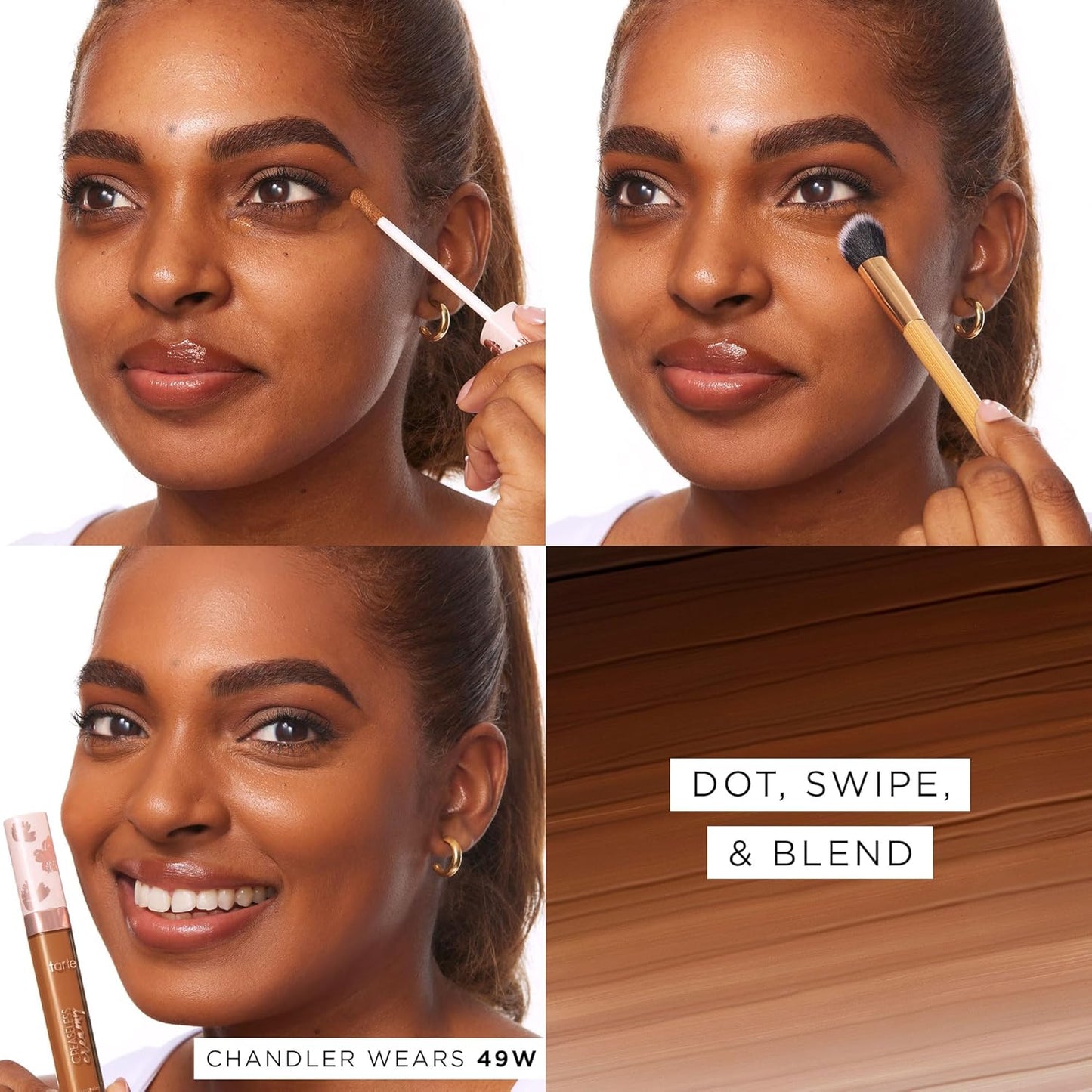 Tarte Creaseless Creamy Full-Coverage Concealer - Waterproof, Hydrating Formula with Vitamin E & Niacinamide | Covers Dark Circles & Blemishes