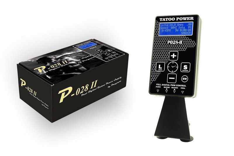 DGT New 4nd Generation P028-II Dual Tattoo Power Supply 1 Foot Pedal 2 Clip cords