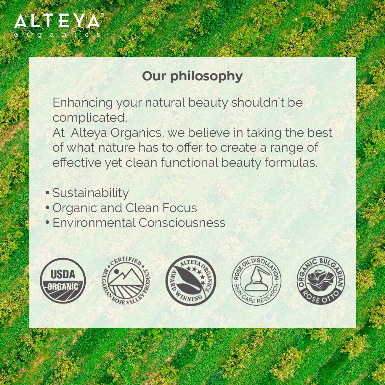 Alteya Organic Rose Water Facial Toner - High-Potency Moisturizer | 6.8 Fl Oz Pure Bulgarian Rosa Damascena