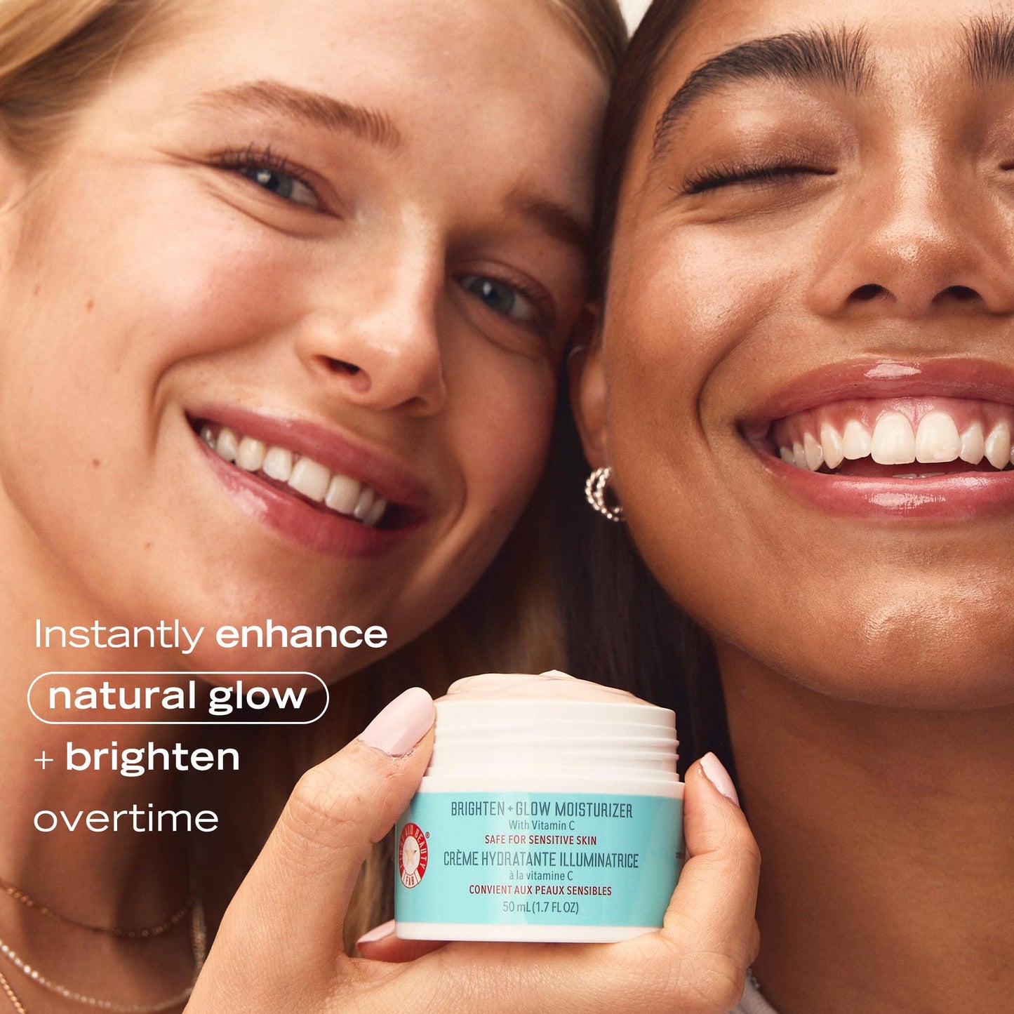 First Aid Beauty Vacation Glow Virtual Bundle: Exfoliate, Hydrate, and Brighten Skin with Facial Radiance Pads (60 ct), Bronze + Drops with Niacinamide (0.5 oz), Brighten + Glow Eye Cream (1.7 oz)
