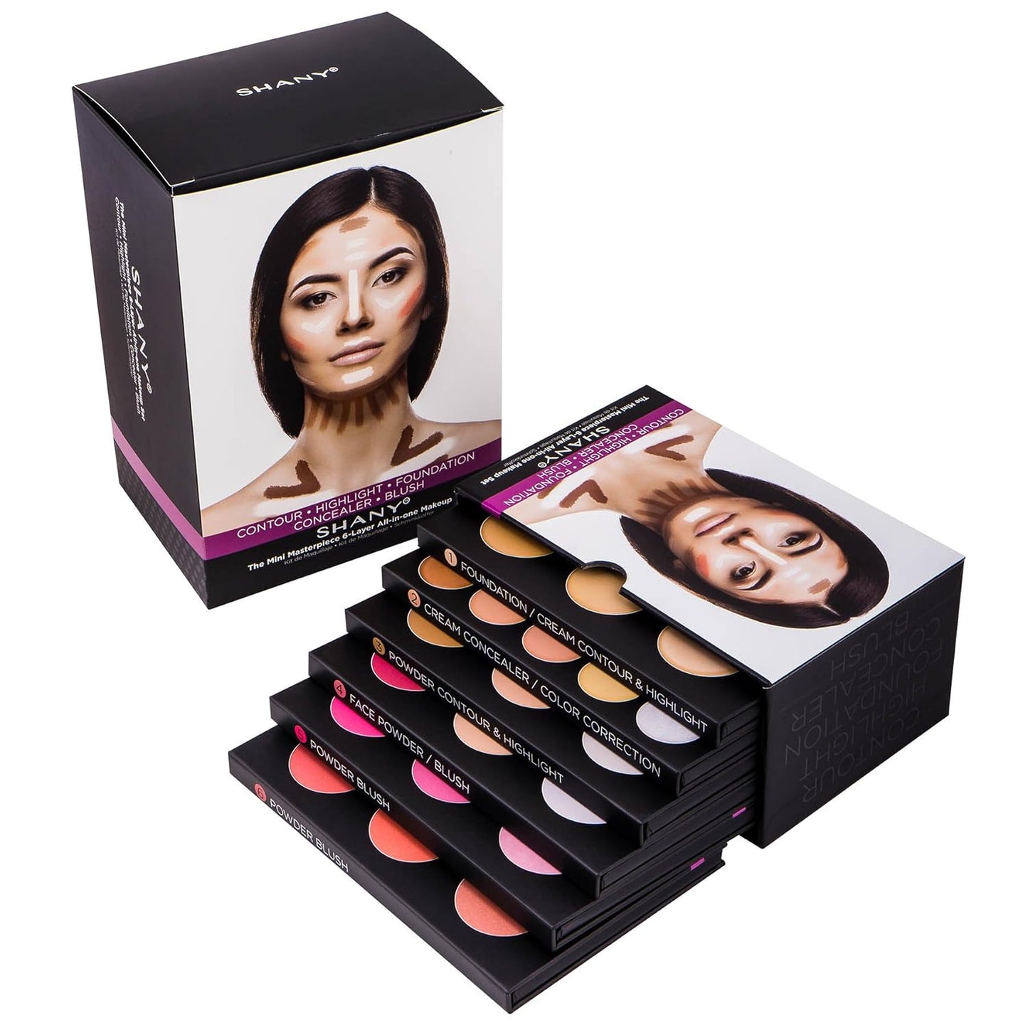 Mini Masterpiece Makeup Set - 6 Layers Foundation, Concealer, Contour & Blush Kits | Versatile Cosmetics Palettes