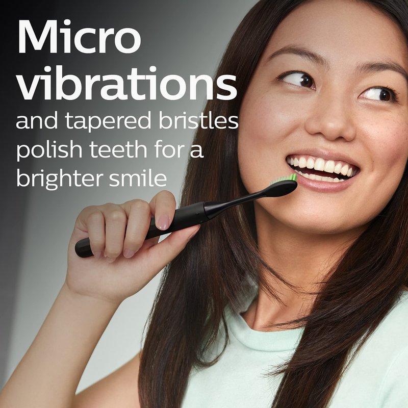 Philips Sonicare Rechargeable Toothbrush, Brush Head Bundle, Shadow Black, BD3001/AZ