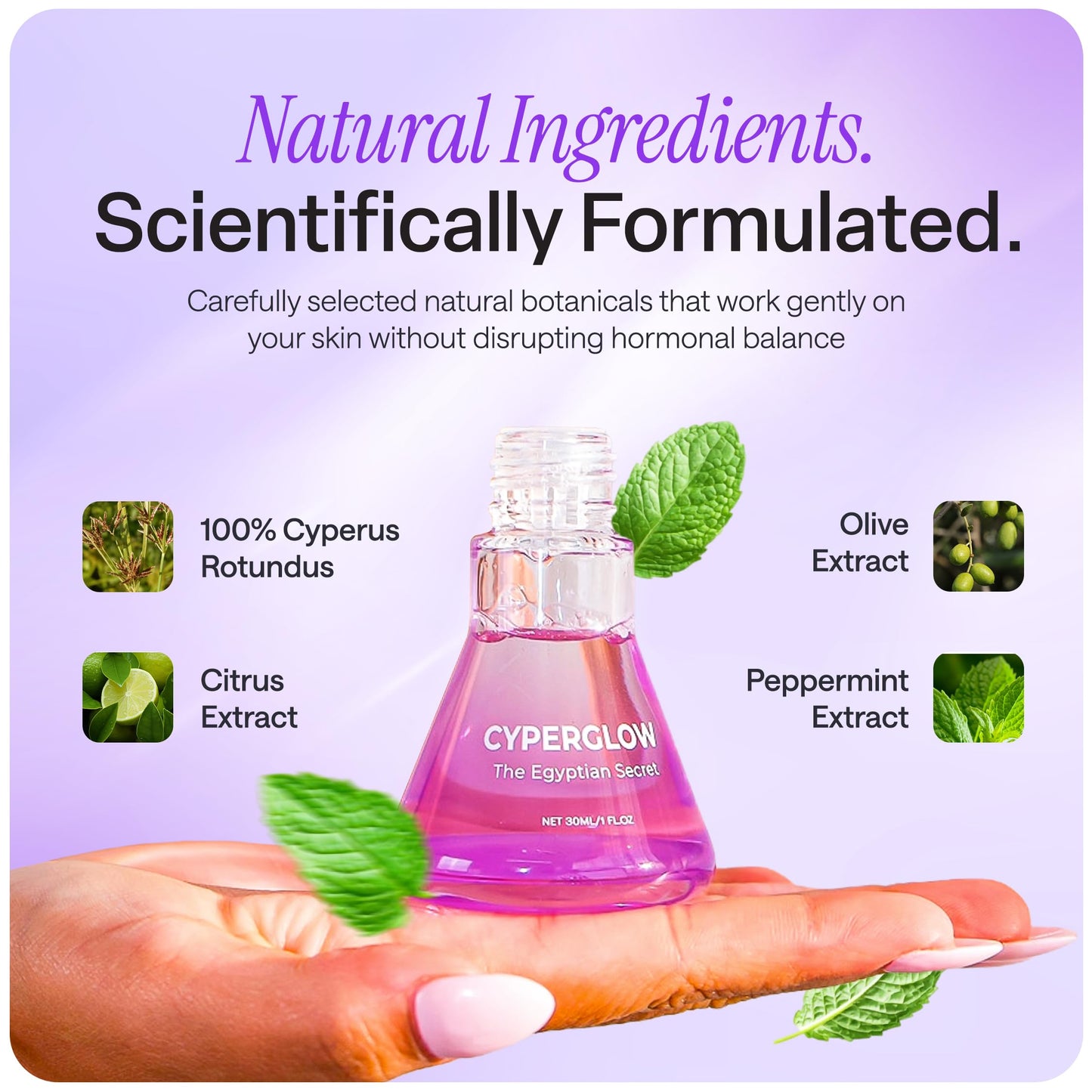 CYPERGLOW Cyperus Rotundus Skin Serum Oil, Natural Hair-Reducing & Shaving Oil for Women, Moisturising & Soothing for All Skin Types