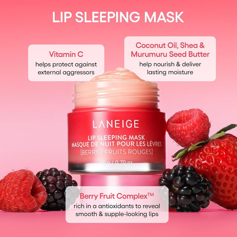 LANEIGE Lip Sleeping Mask - Nourishing Hydration with Vitamin C & Shea Butter | Repair Flaky, Dry Lips