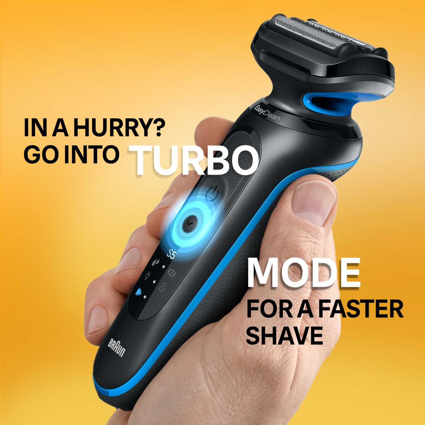 Braun Electric Shaver for Men, Wet & Dry Shave, Turbo Shaving Mode, Foil Shaver, Engineered in Germany, with Precision Trimmer