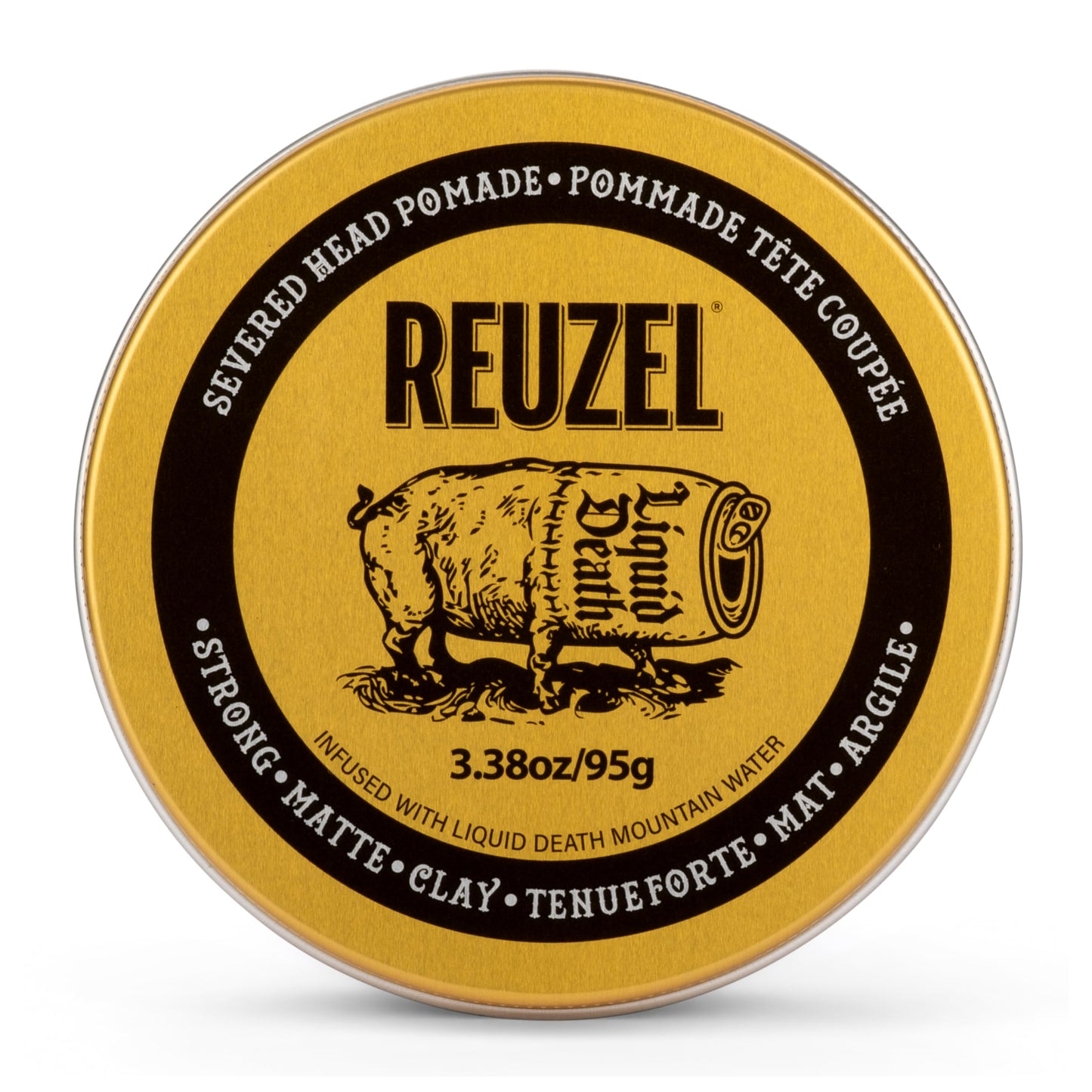 REUZEL Severed Head Strong Hold Clay Pomade for Men Strong Hold Matte Hair Styling Clay, Rough Textured Finish, All-Day Control, Non-Greasy Formula, Limited Edition 3.38oz