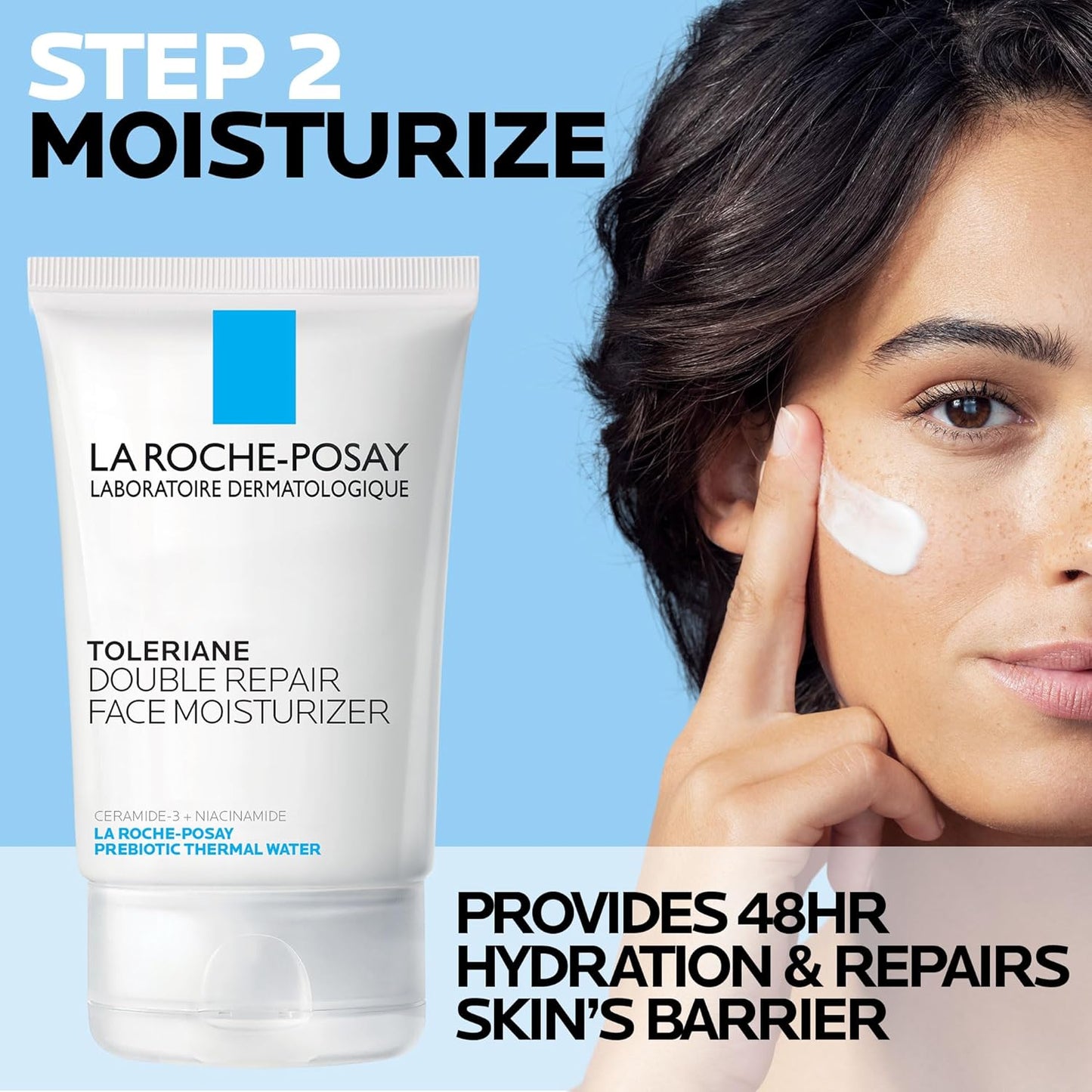 La Roche-Posay Toleriane Face Moisturizer - Ceramide & Niacinamide Cream for All Skin Types | Fragrance-Free Hydration