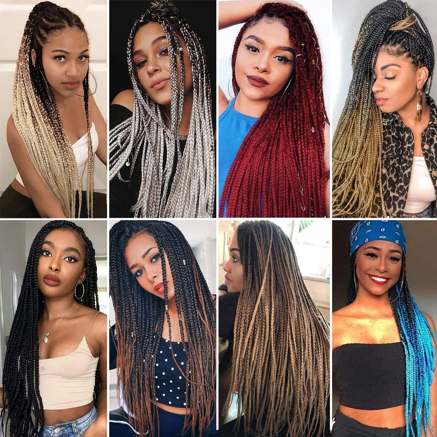 Alrence Pre Stretched Braiding Hair Long Braid 42 Inch 8 Packs Professional Braiding Hair Extensions Synthetic Crochet Twist Braids (42 Inch, 1B/30/27)