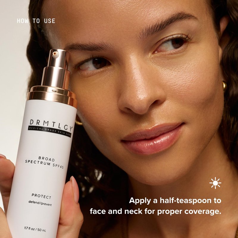 DRMTLGY Anti Aging Clear Face Sunscreen and Facial Moisturizer with Broad Spectrum SPF 45. Oil Free, Zinc Oxide Sunscreen For Sensitive Skin and Acne Prone Skin