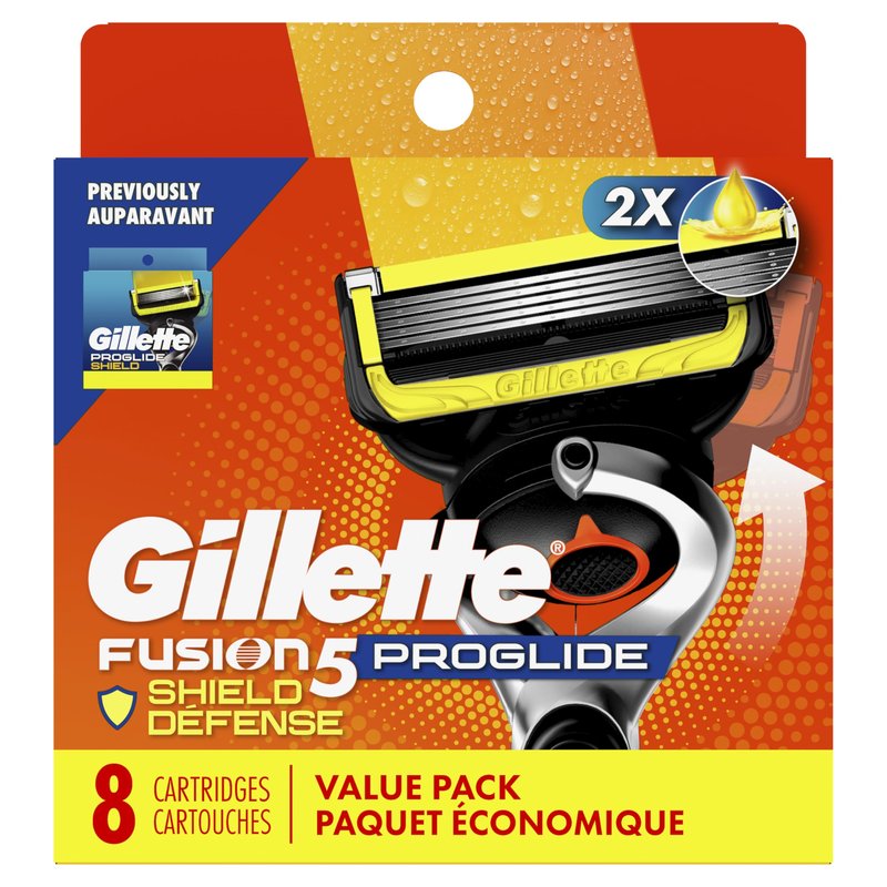 Gillette ProGlide Shield Razor Blade Refills for Men, 5-Blade Cartridges with Lubrication, Precision Trimmer, Fits Fusion5 and ProGlide Handles, 8 Count