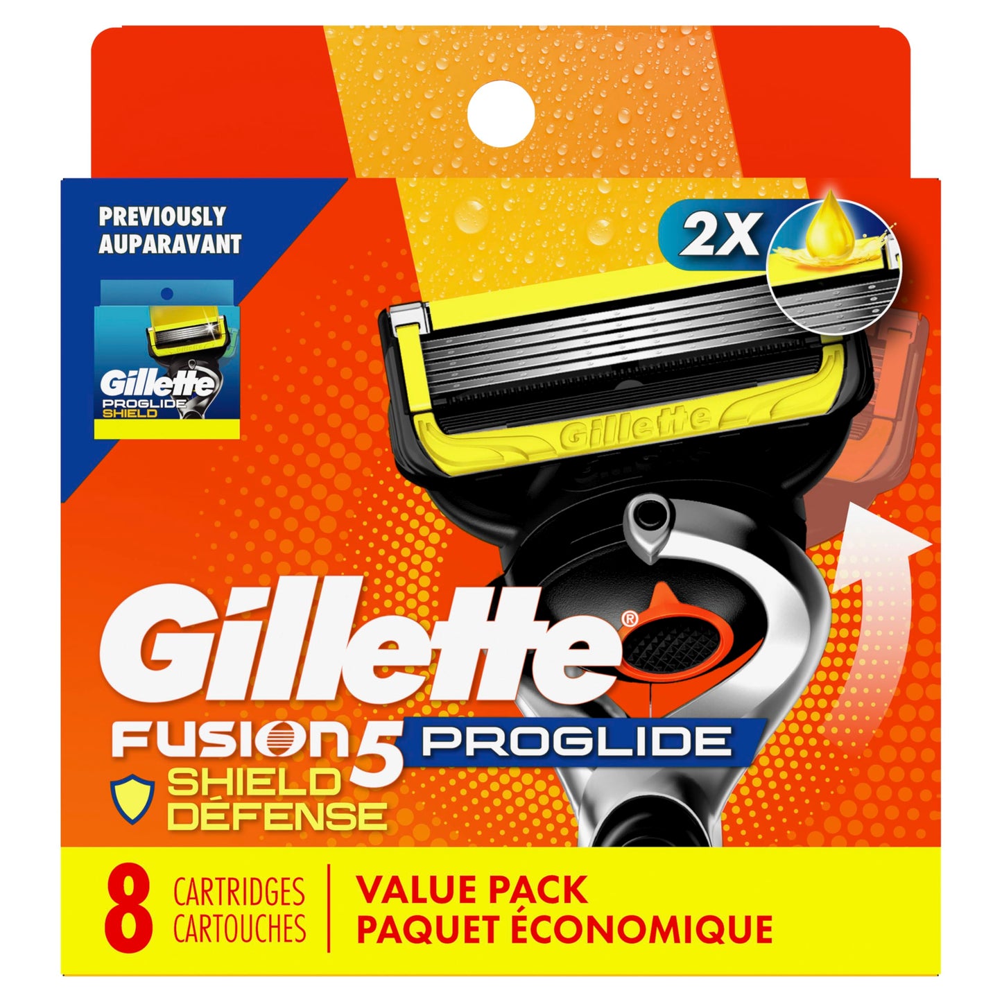 Gillette ProGlide Shield Razor Blade Refills for Men, 5-Blade Cartridges with Lubrication, Precision Trimmer, Fits Fusion5 and ProGlide Handles, 8 Count