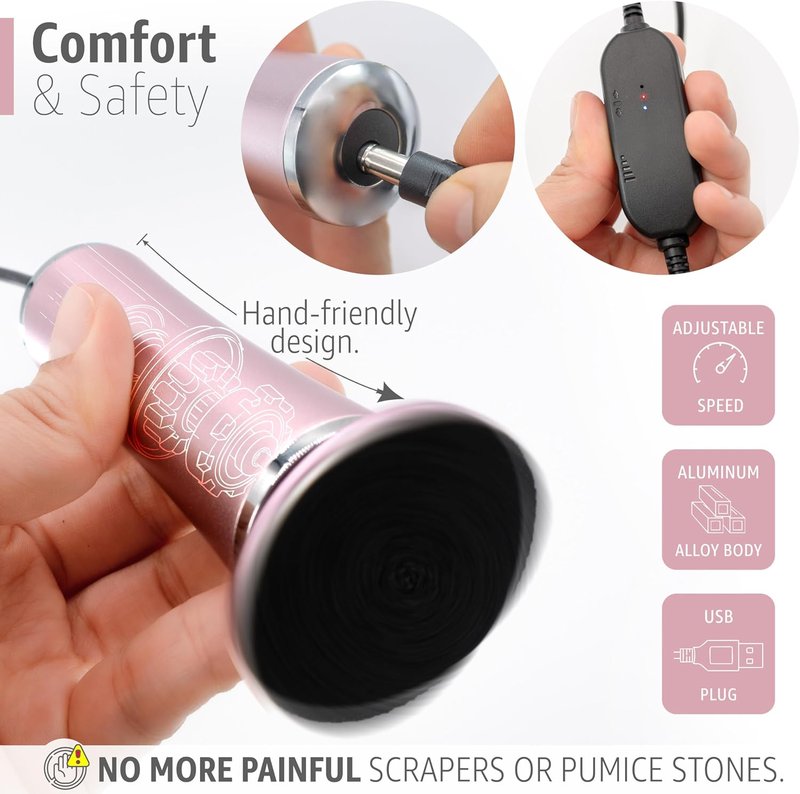 Electric Callus Remover - Professional Rechargeable Foot File with Extra Roller Heads & Moisturizing Cream | High-Speed Pedicure Tool for Cracked Heels