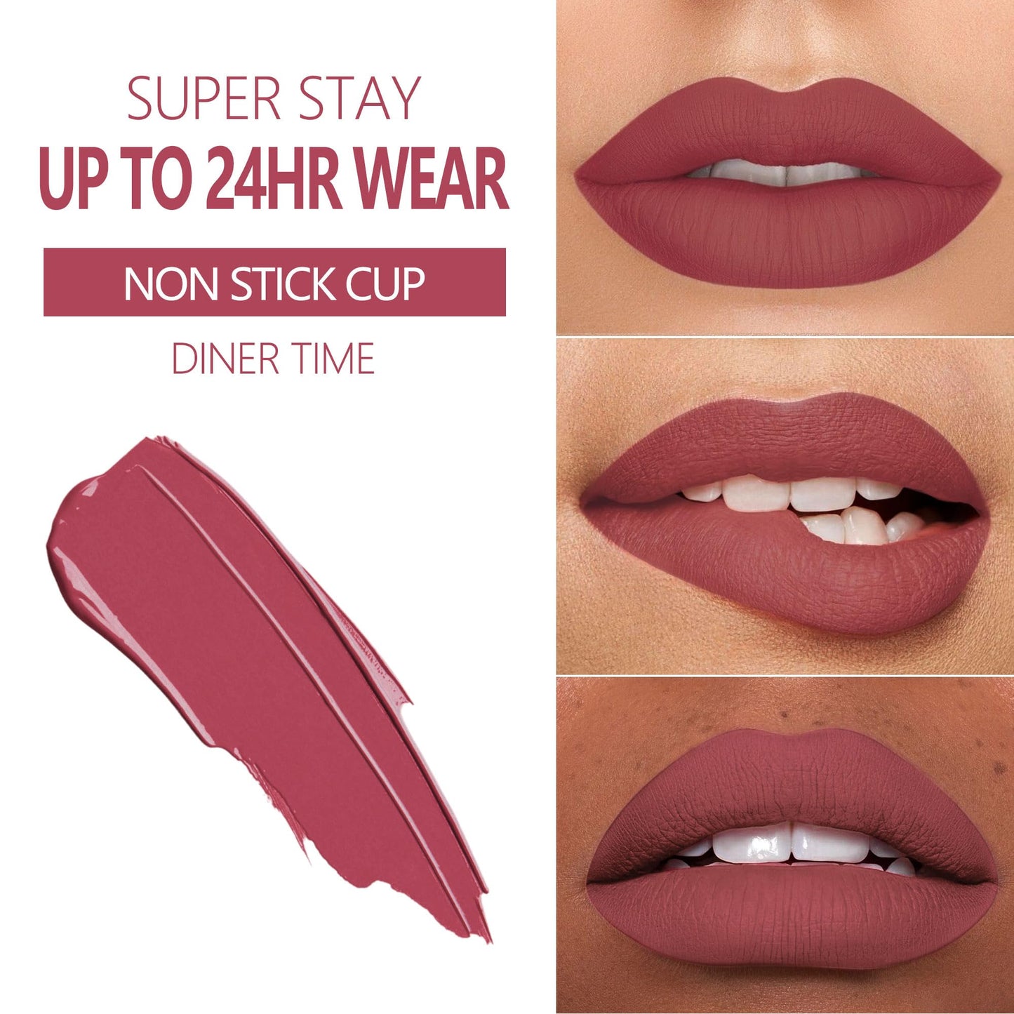 MAKI YIKA 3Pcs Matte Liquid Lipstick Makeup Set, Dark Red Purple Nude Lipstick Long Lasting Smudge Proof Transfer Proof Lip Makeup