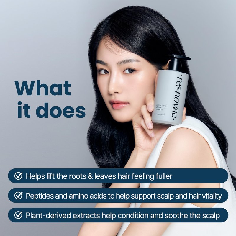 res novae Root Vitality Volume Shampoo 100ml, Scalp Balancing & Volumizing Hair Shampoo with Peptides, Amino Acids & Botanical Extracts
