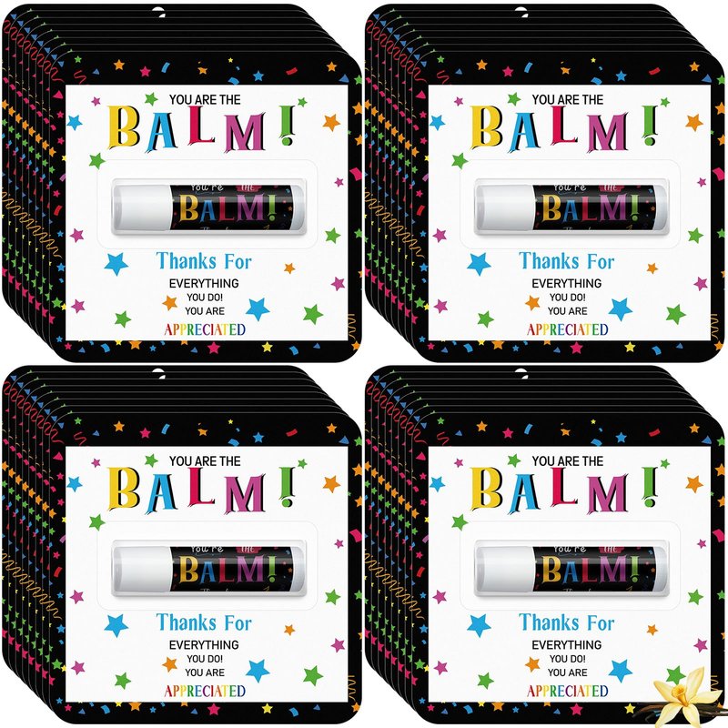 Sacubee 30 Pack Employee Teacher Appreciation Gifts Bulk Lip Balm Teacher Employee Staff Team Thank You Gifts You're the Balm Volunteer Nurse Appreciation Party Favor for Women Men Coworker Birthday