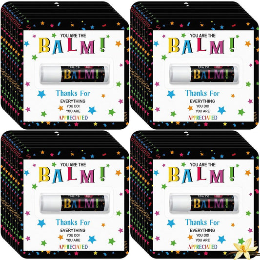 Sacubee 30 Pack Employee Teacher Appreciation Gifts Bulk Lip Balm Teacher Employee Staff Team Thank You Gifts You're the Balm Volunteer Nurse Appreciation Party Favor for Women Men Coworker Birthday