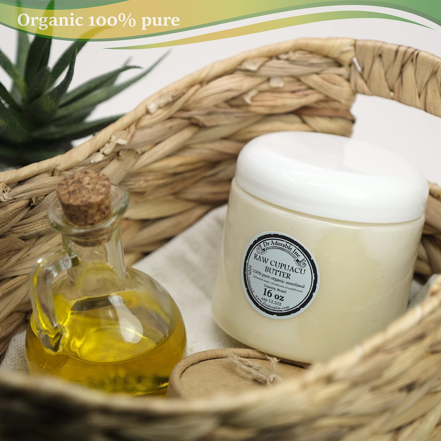 Dr Adorable - 16 oz - Cupuacu Butter - Unrefined Pure Organic Cold Pressed