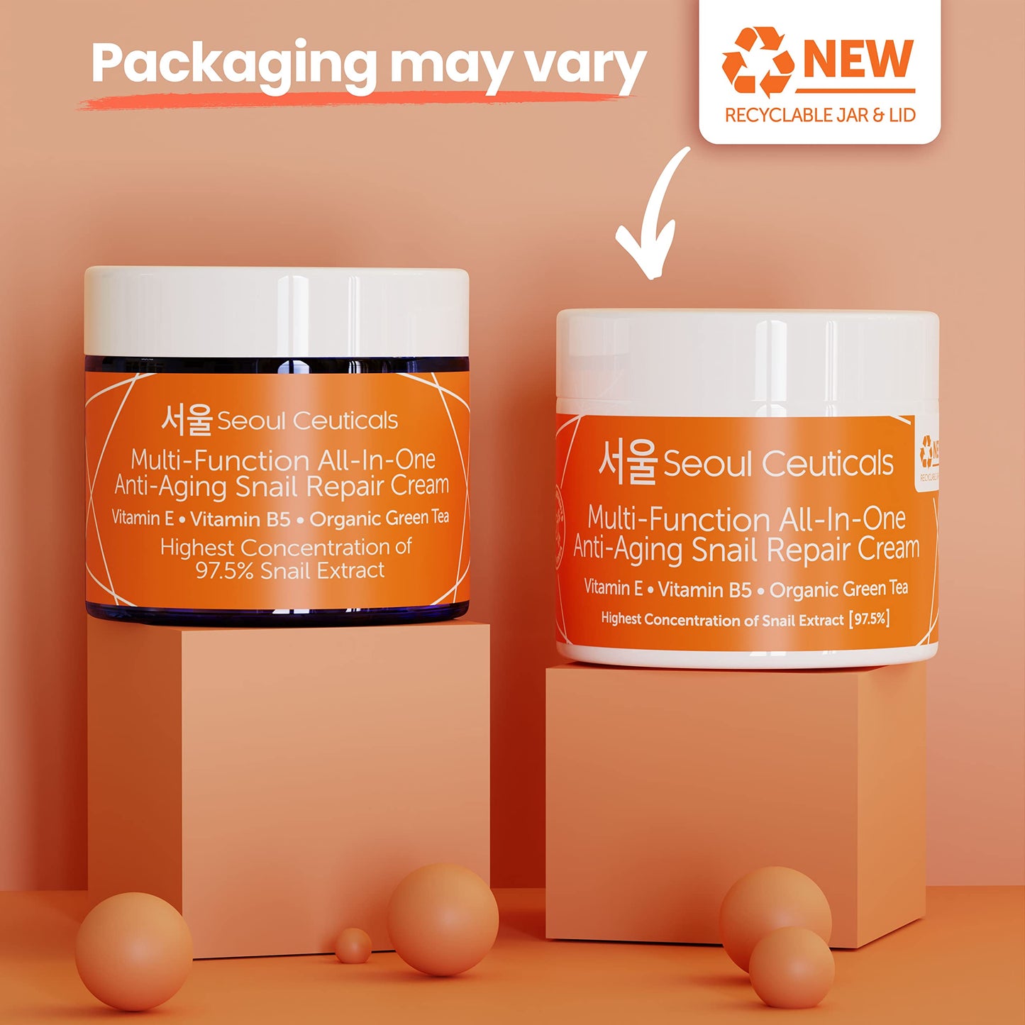 SeoulCeuticals Kojic Acid Serum + Snail Mucin Cream - Korean Anti Aging Skincare Set