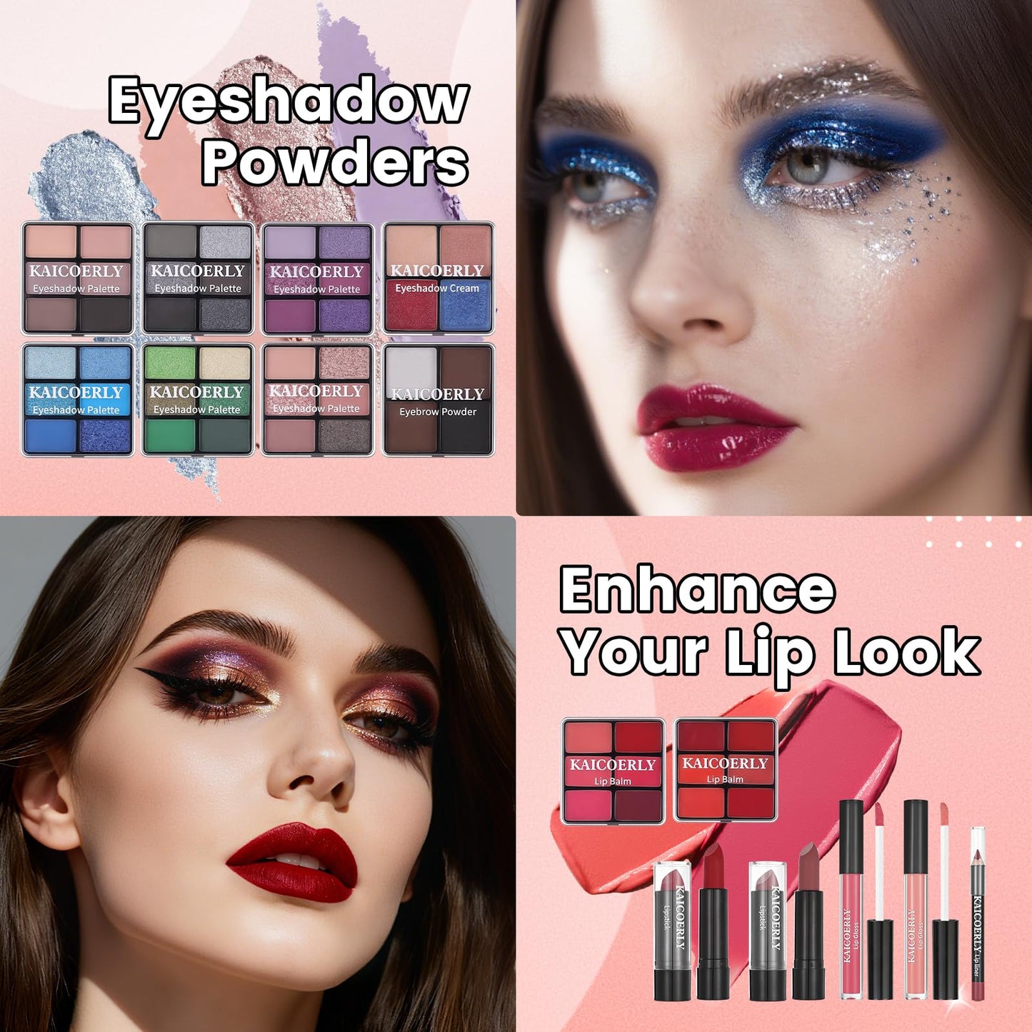 Makeup Kit for Women Girls, Fashionable Make Up Present Set for Beginners Professionals Traveler with Case, Makeup Essential with Eyeshadow Palette, Lip Gloss, Mascara,Foundation Face Primer(Rainbow)