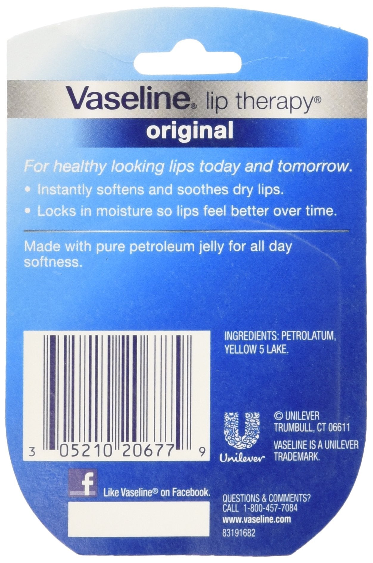 Vaseline Lip Therapy Original Mini Counter Display 2-Packs (12 Jars) – Bulk Lip Balm, Moisturizer for Soft, Smooth & Glossy Lips, 0.25 Oz Ea