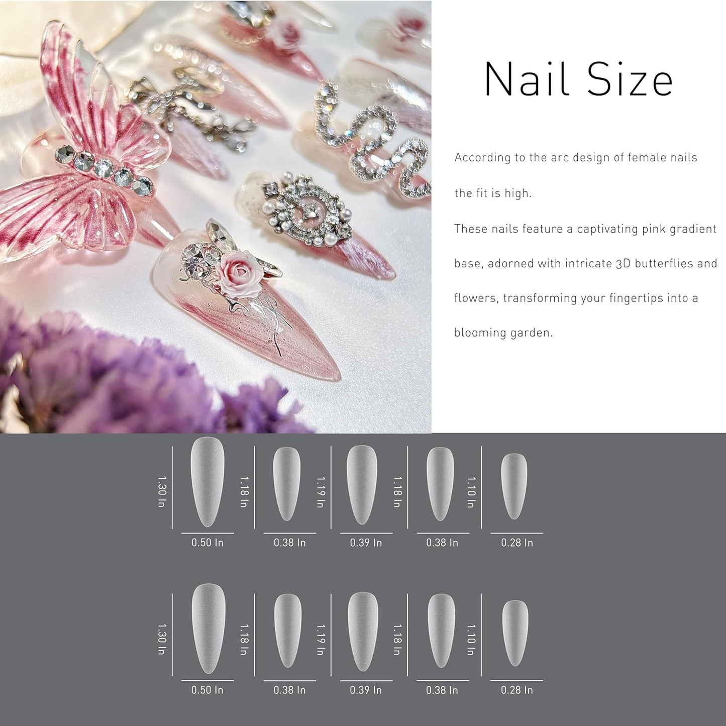 Luxury Handmade Almond Press-On Nails - Reusable Halloween Goth Style (10pcs, Red Spider)