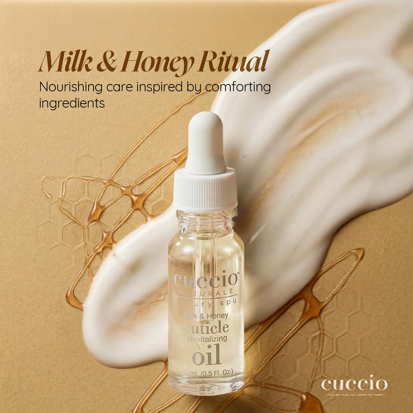 Cuccio Naturale Revitalizing Cuticle Oil - Hydrating Oil For Repaired Cuticles Overnight - Remedy For Damaged Skin And Thin Nails - Paraben/Cruelty-Free Formula - Milk And Honey - 0.5 Oz