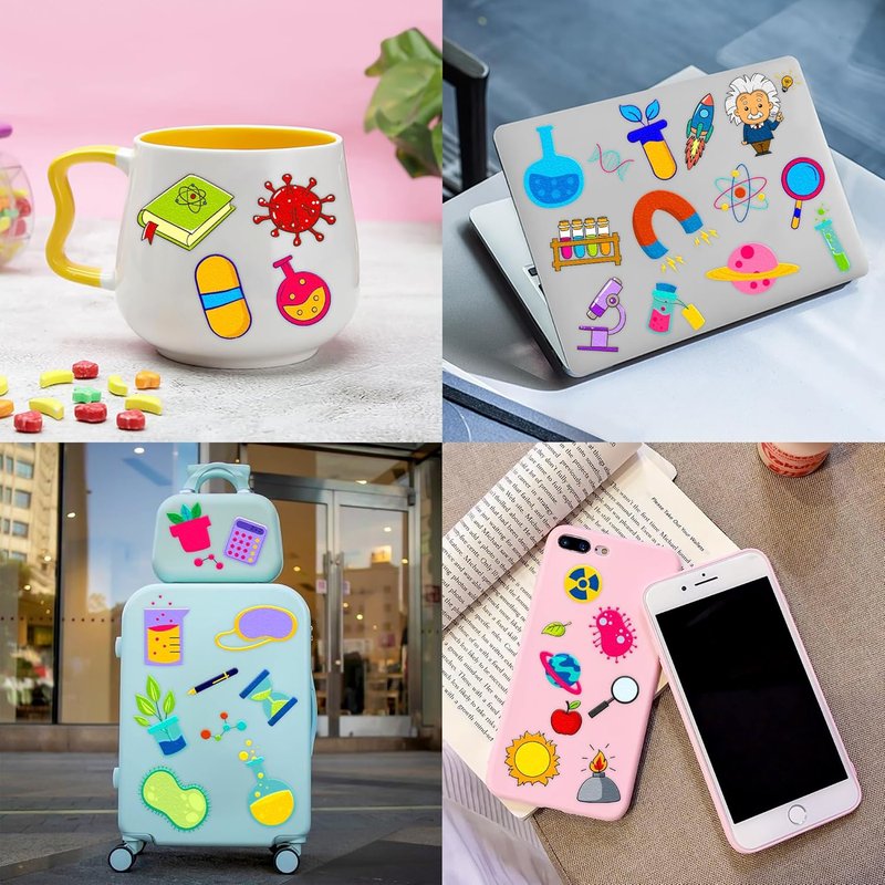 Science Temporary Tattoos - STEM Party Favors & Decorations | 96PCS Cute Chemistry Stickers for Kids & Teens