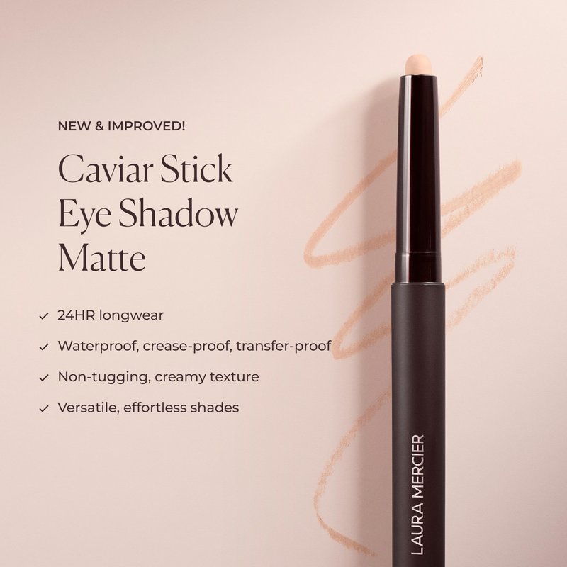 Laura Mercier Caviar Stick Cream Eyeshadow: Matte Finish, 24HR Wear, Long Lasting, Rich Color, Easily Blendable and Buildable, Waterproof, Hyaluronic Acid Infused, Eyeshadow Stick Set, Au Natural