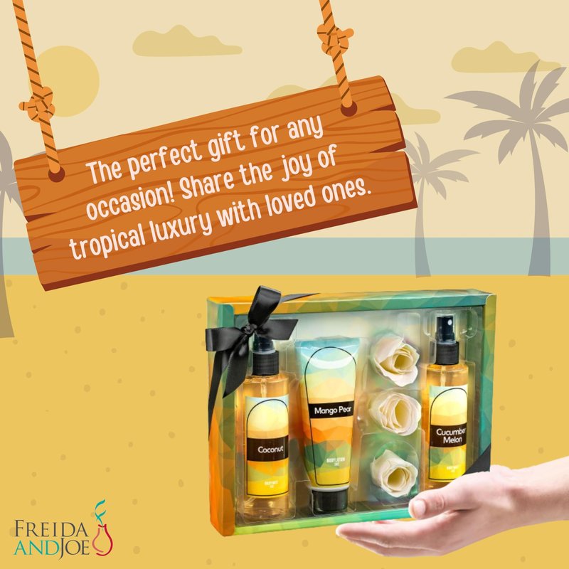 Fine Fragrance Body Mist & Body Splash Gift Set – Luxury Self-Care Combo for Women and Girls (Coconut, Cucumber, Mango Pear, Rose Soap) –for Mom