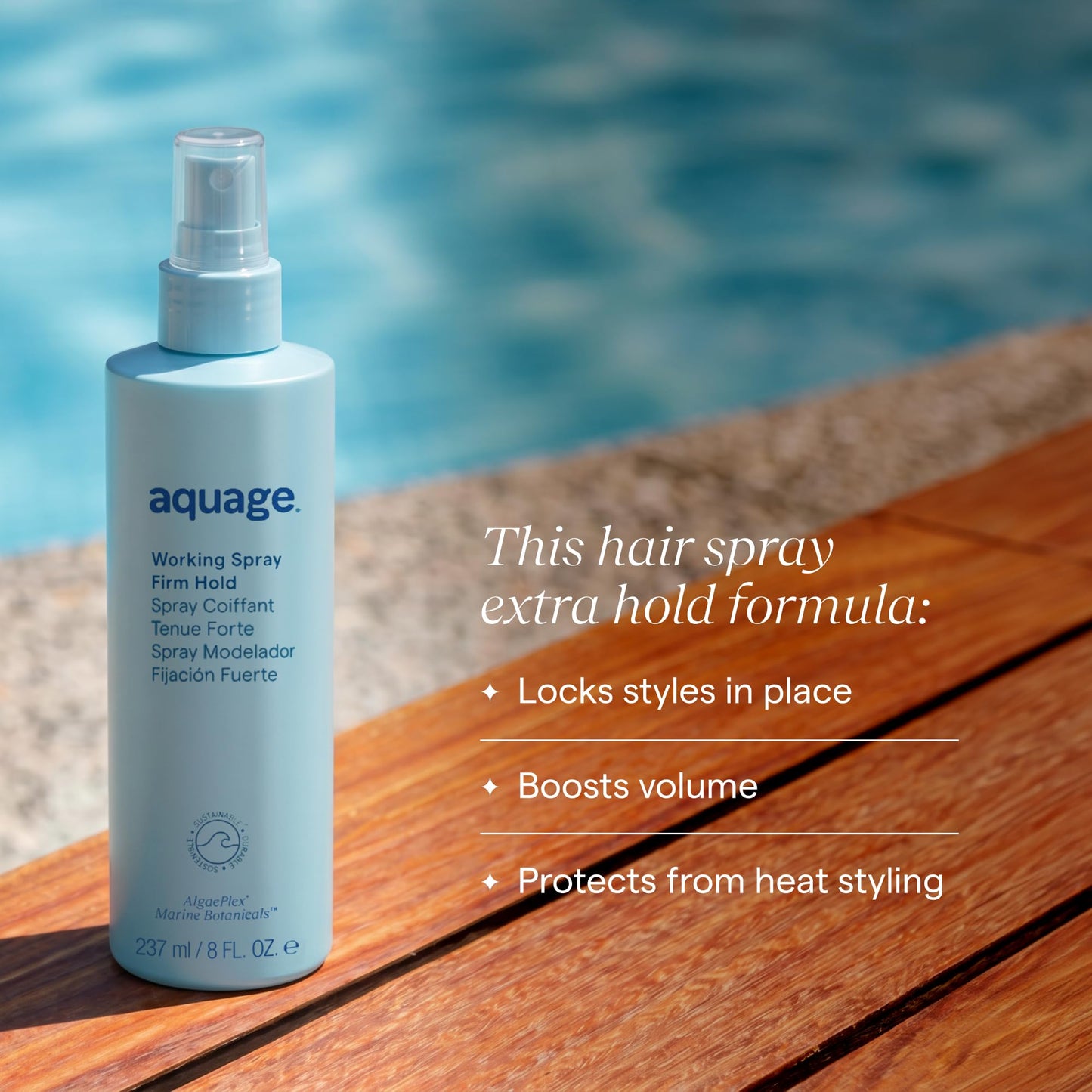 Aquage Working Hair Spray - Firm Hold, Non Aerosol Hairspray for Women - Volumizing Styling Spray for Thermal Protection and Long Lasting Hold (8 oz)